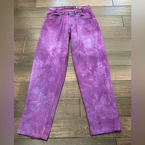 Levis Silver Tab Baggy Jeans Mens 31x32 Purple Tie Dye Grunge Skate Wear Y2K